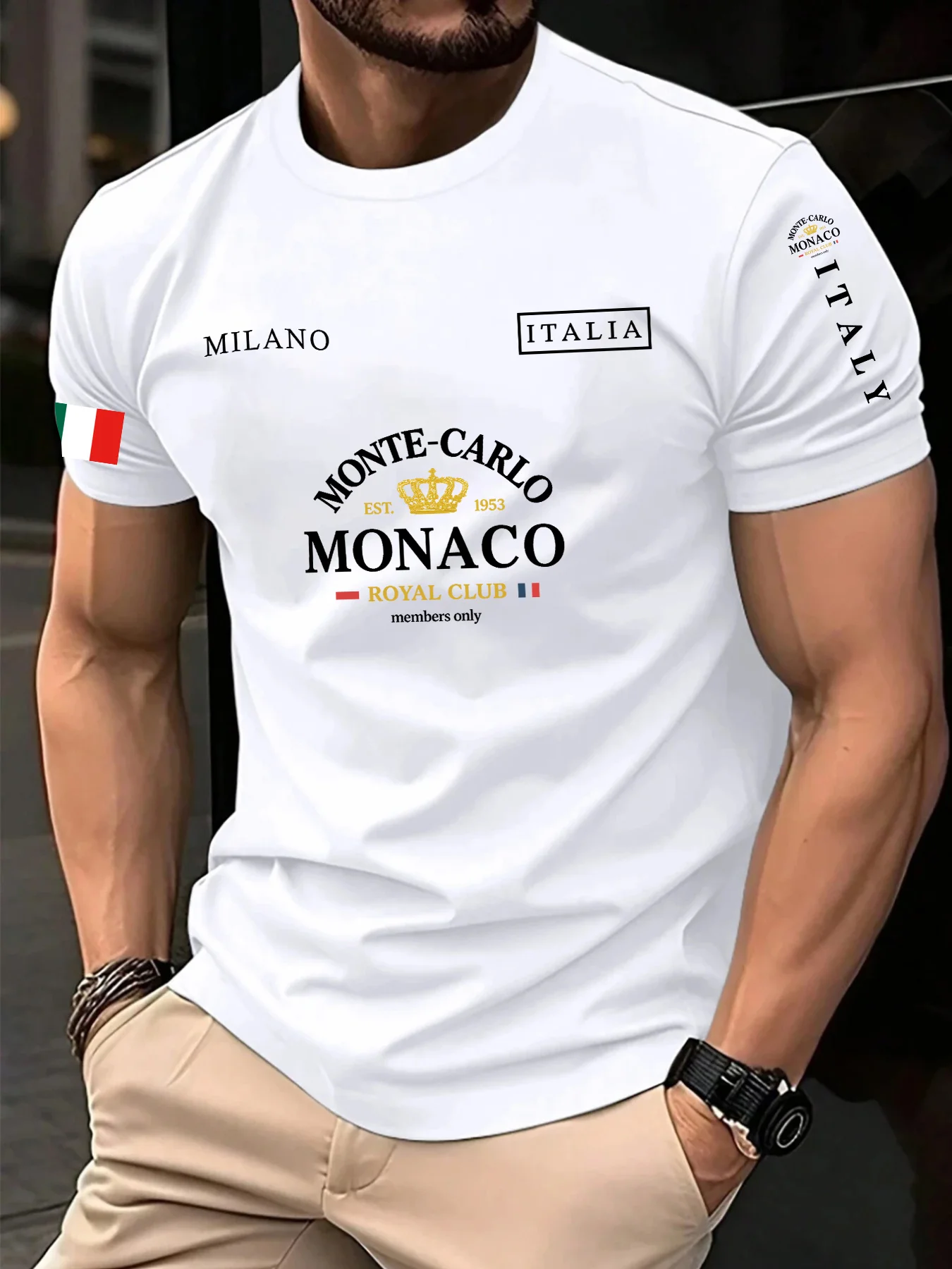 Street Fashion Monaco - High quality Monaco Letter Flag Print