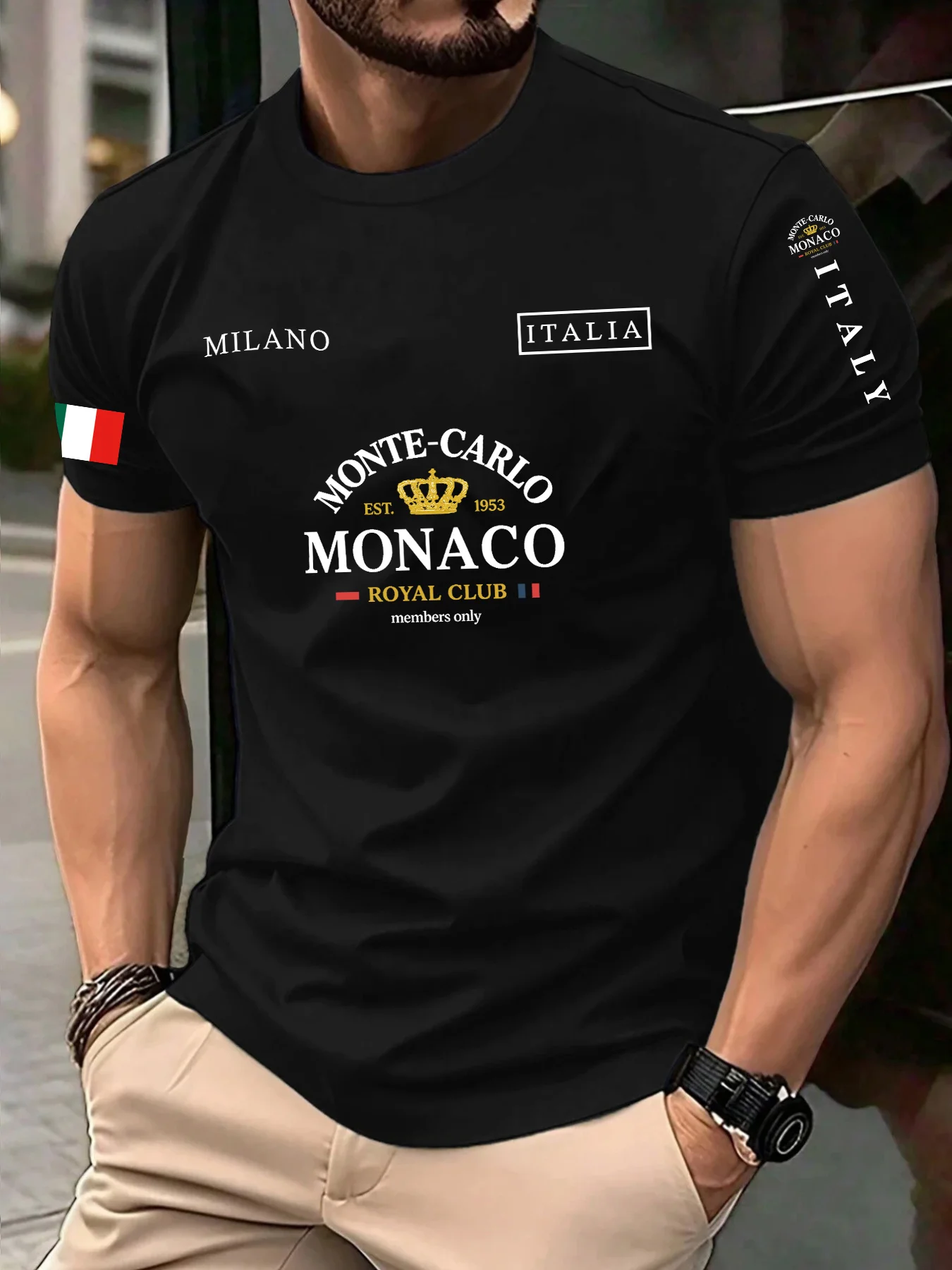 Street Fashion Monaco - Best-selling Monaco Letter Flag Print 100%