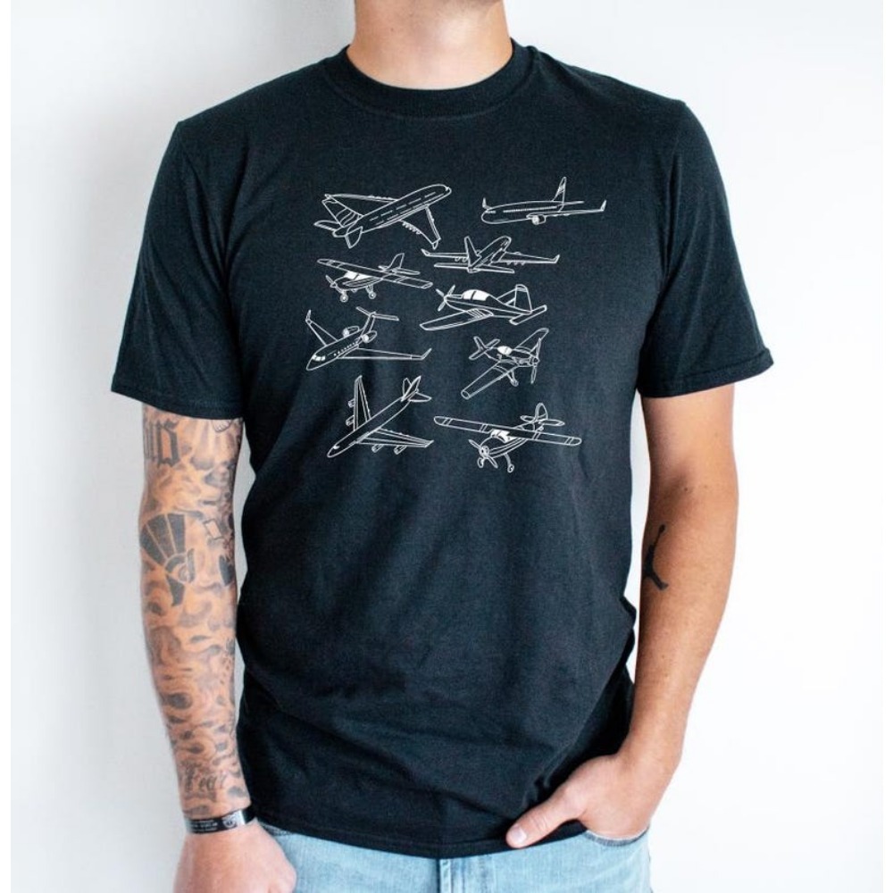 Street Fashion Types - Types of Airplanes T-shirt Aviation Graphic