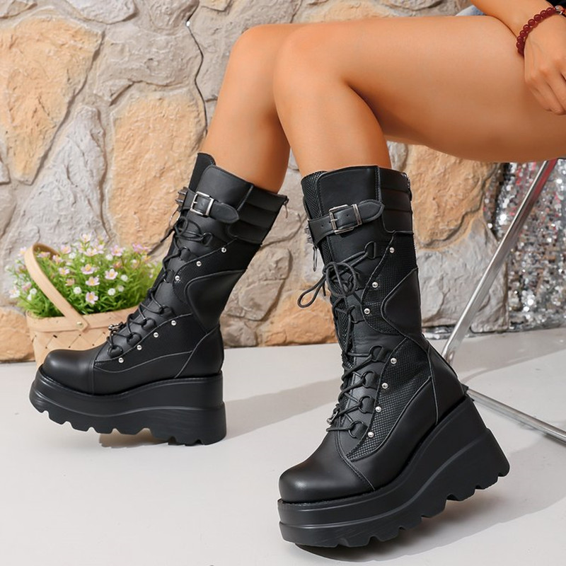 Street Fashion Goth - Brand New Ladies Goth Platform Boots