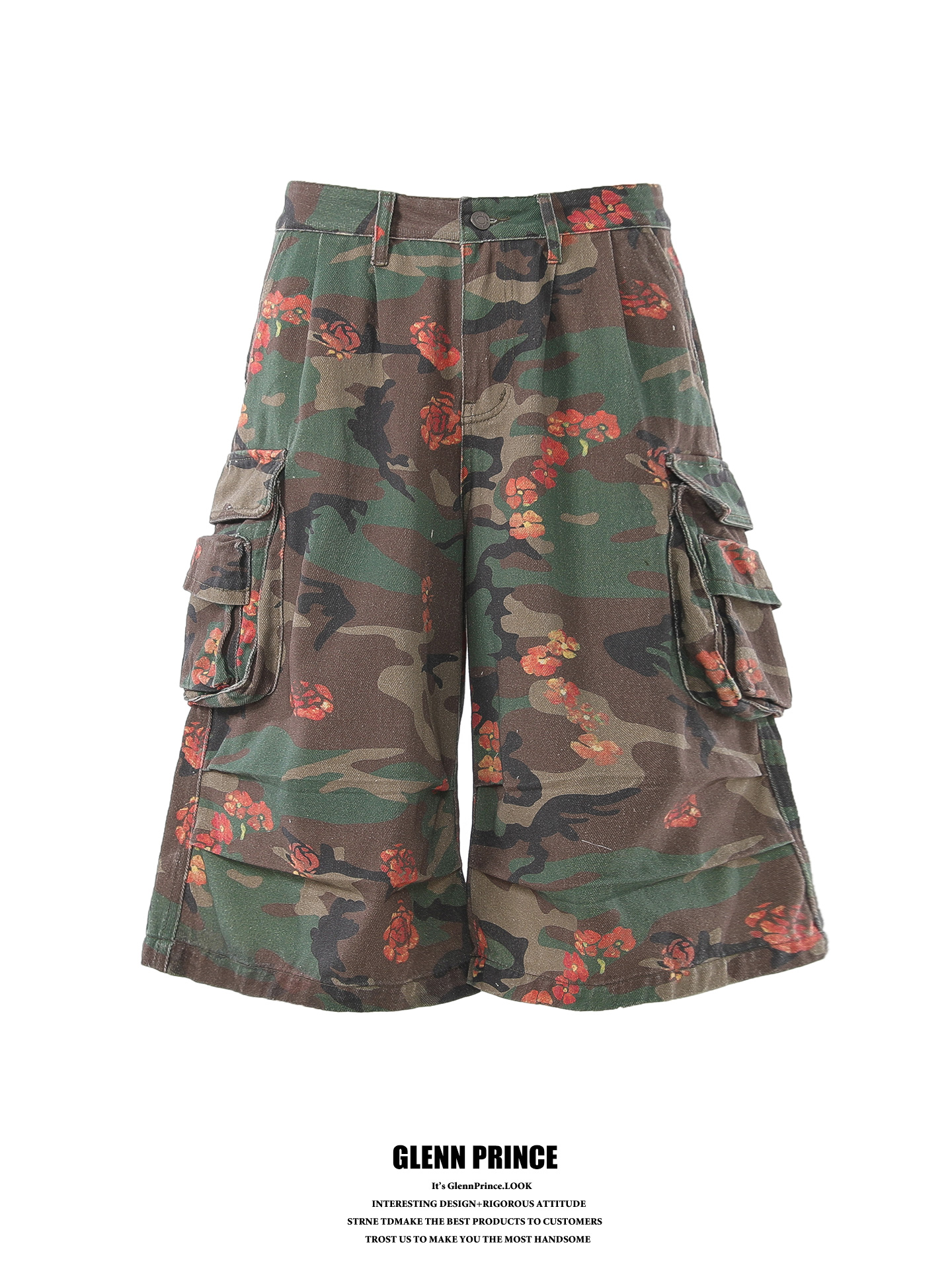 Street Fashion Types - GPstudio Men's Graffiti Flower Camouflage Workwear