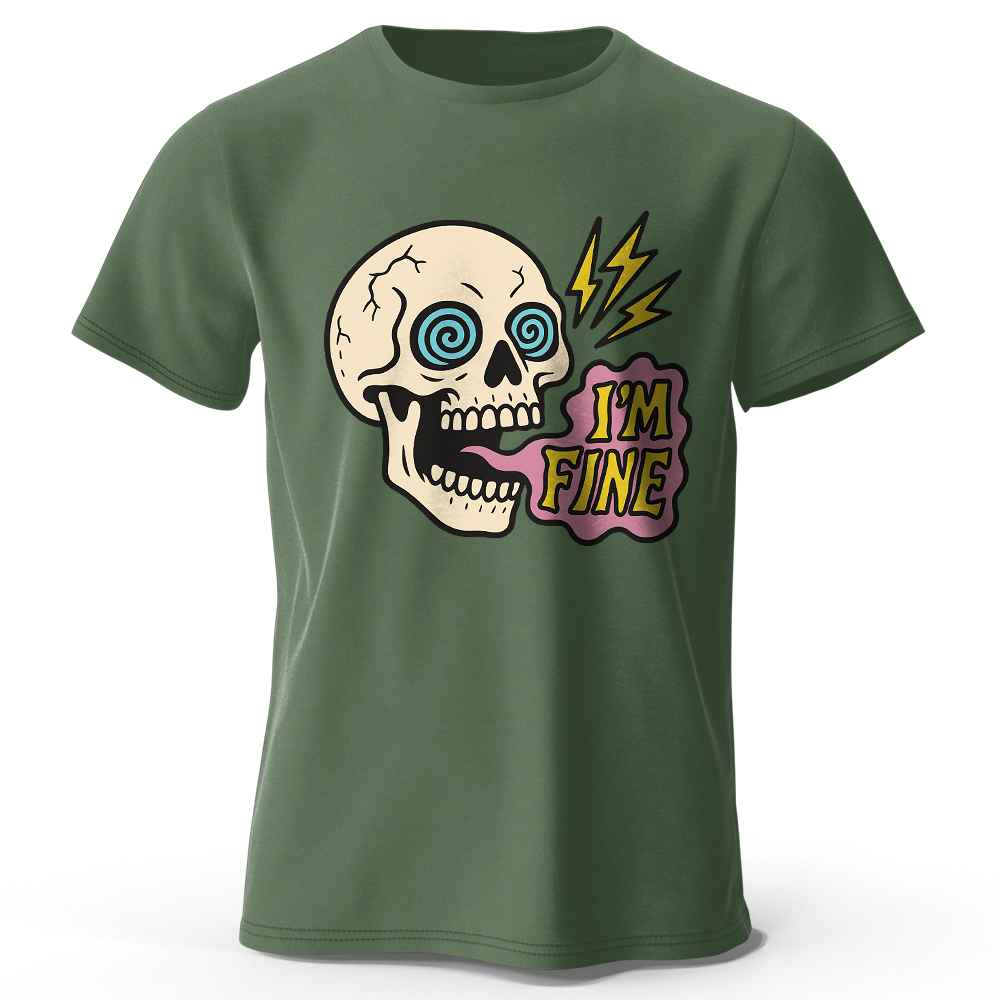 Street Fashion Asian Men - Asian size Men’s letter cartoon skeleton