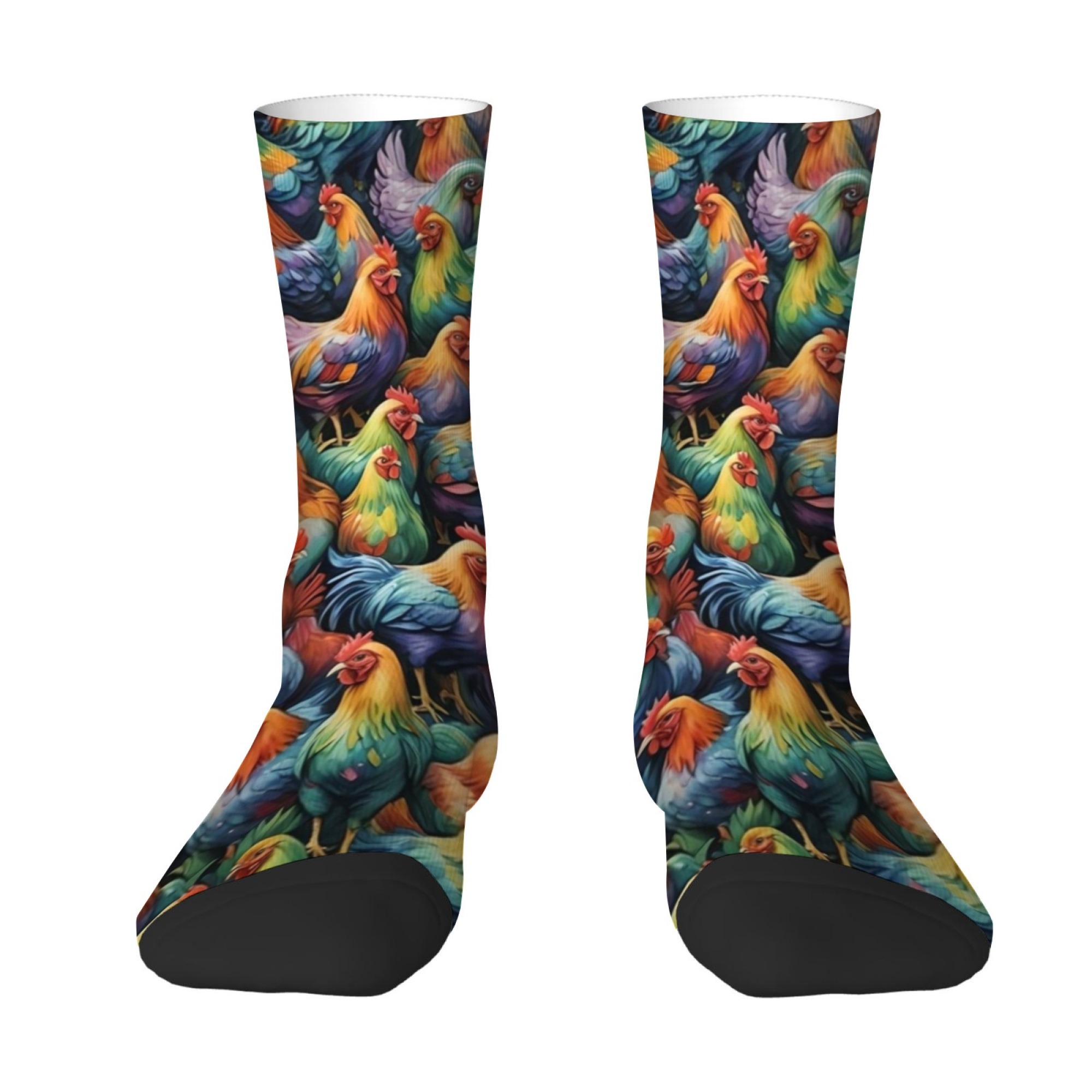 Street Fashion Style Youtube - Novelty Funny Hen Print Men's Socks