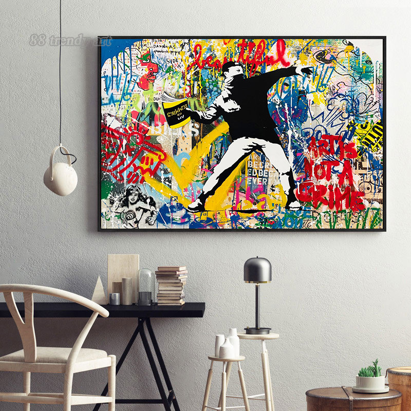 Banksy Street Wall Art Posters - Street Fashion Poster 评论和价格