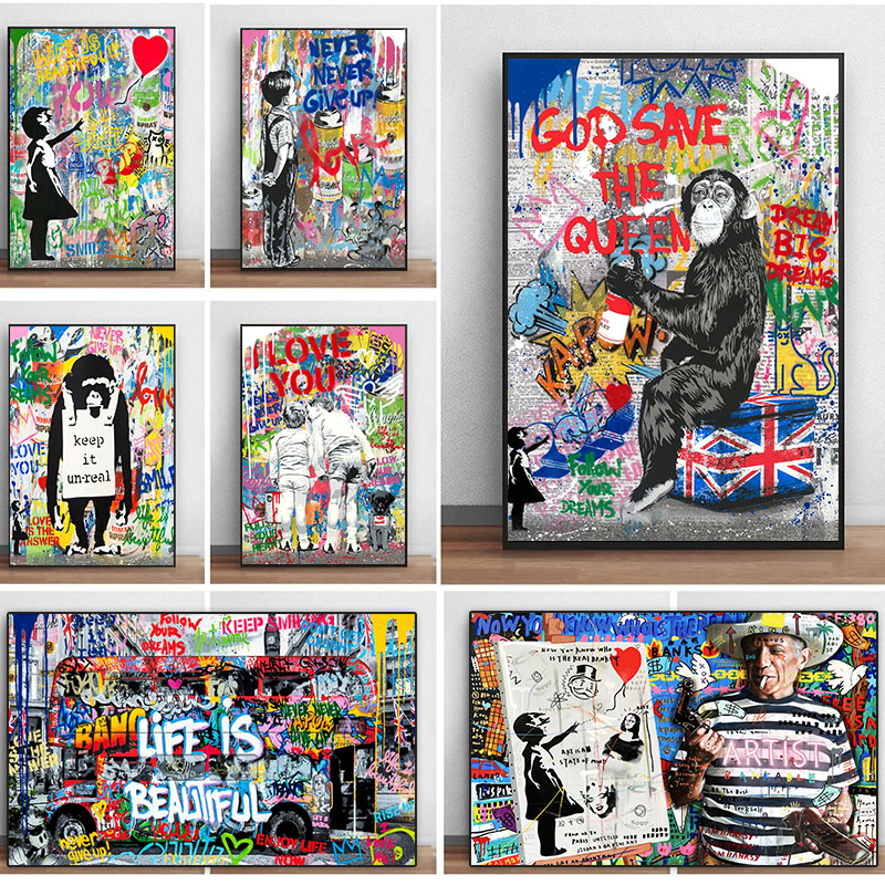 Graffiti Pop Canvas Painting L - Street Fashion Poster 评论和价格