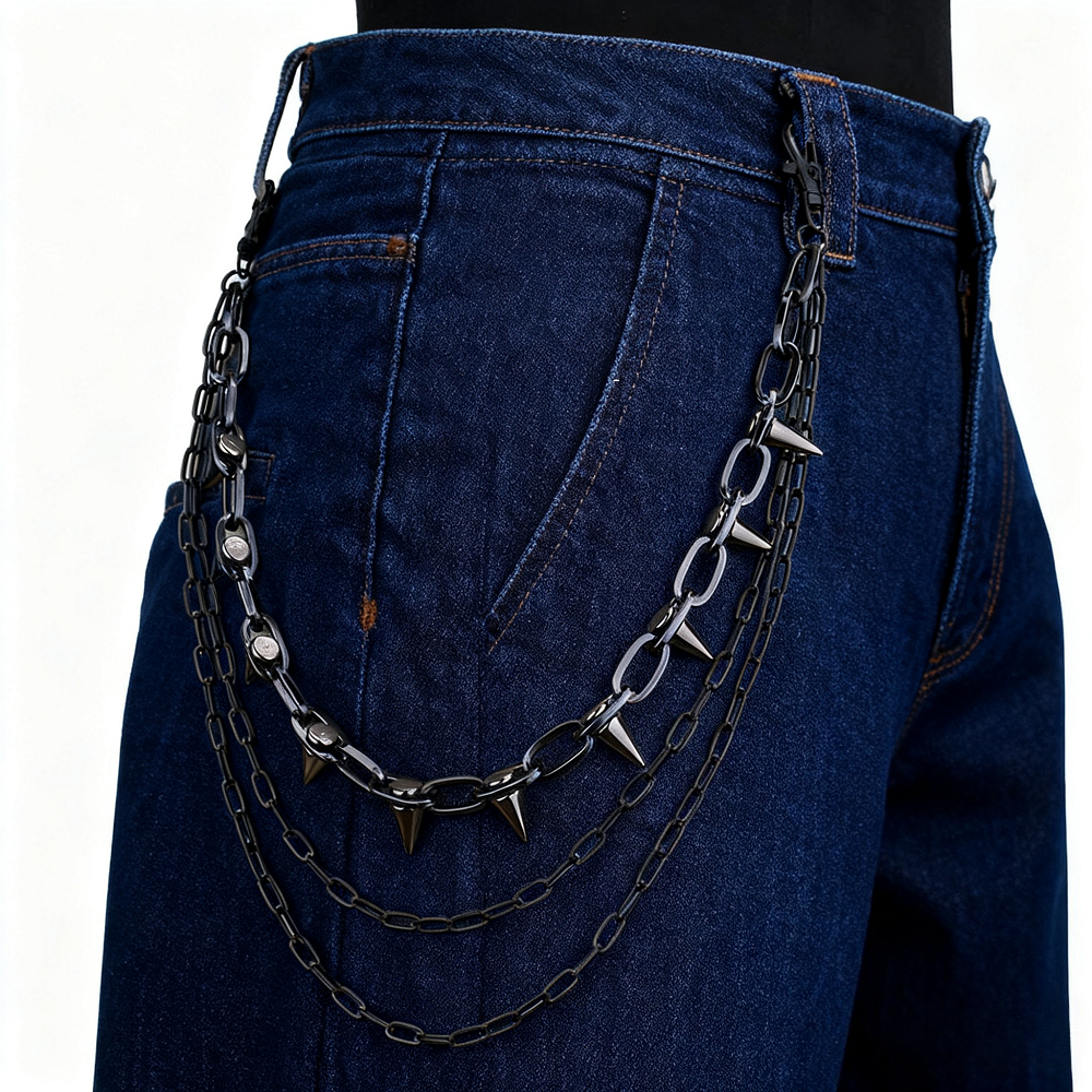Unisex Hip Hop Punk Rock Metal - Street Fashion Jeans Women 评论和价格