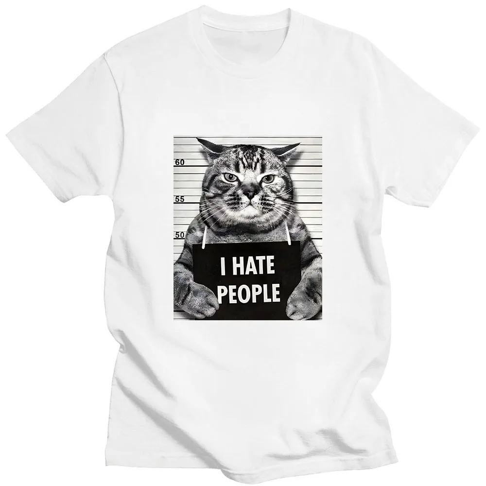 Asian sizeI Meow Print T-shirt - Street Fashion Asian Men 评论和价格