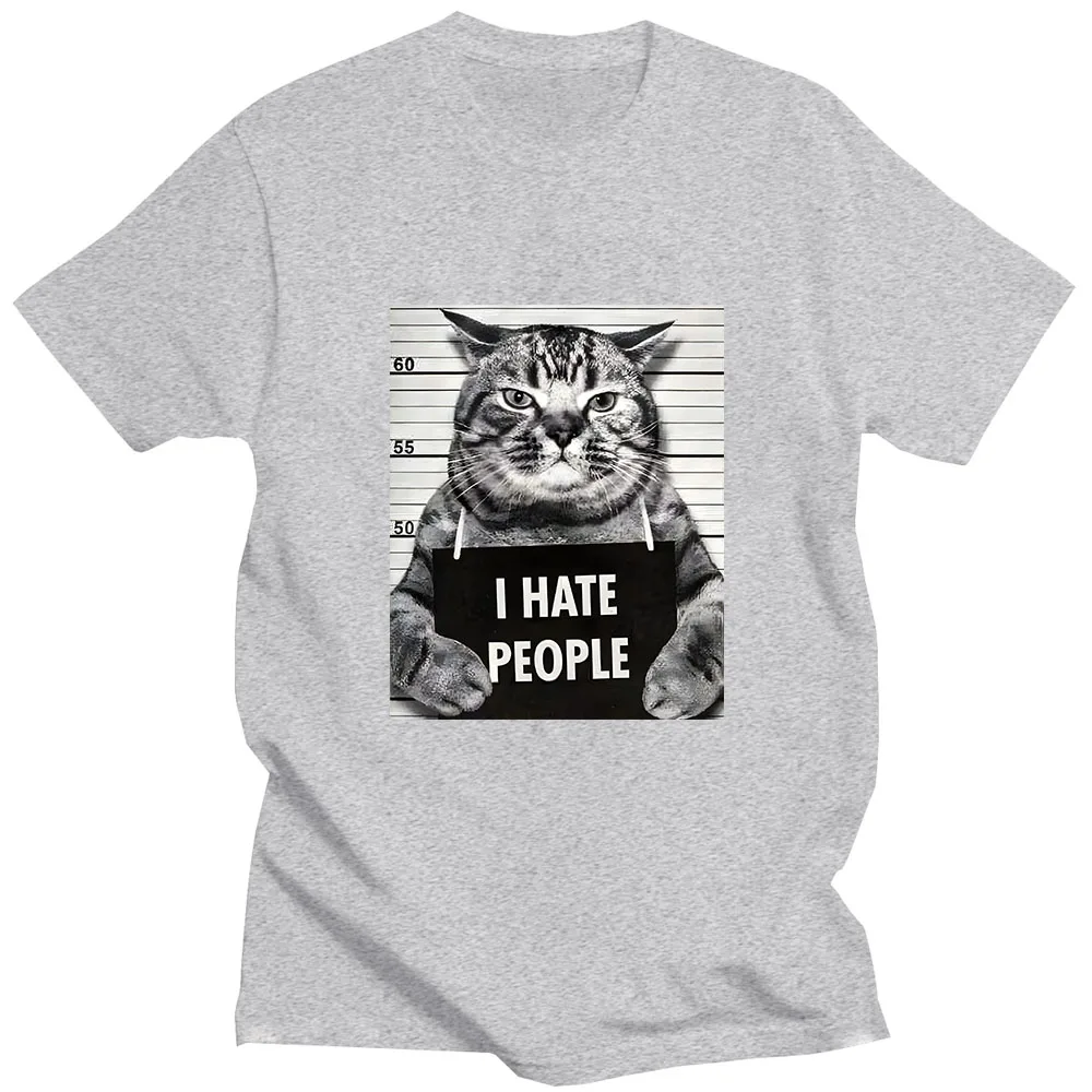 Asian sizeI Meow Print T-shirt - Street Fashion Asian Men 评论和价格