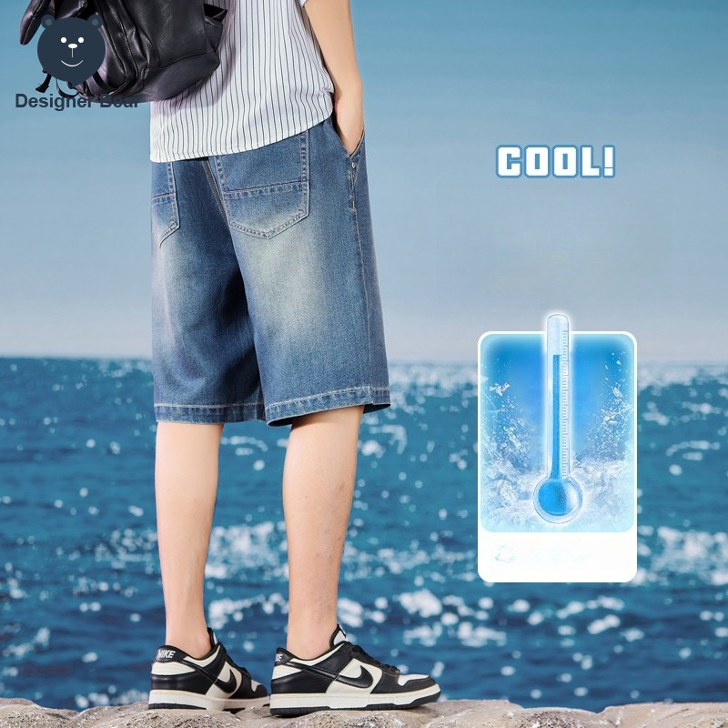 Summer Thin Men's Denim Shorts - Street Fashion Baggy 评论和价格