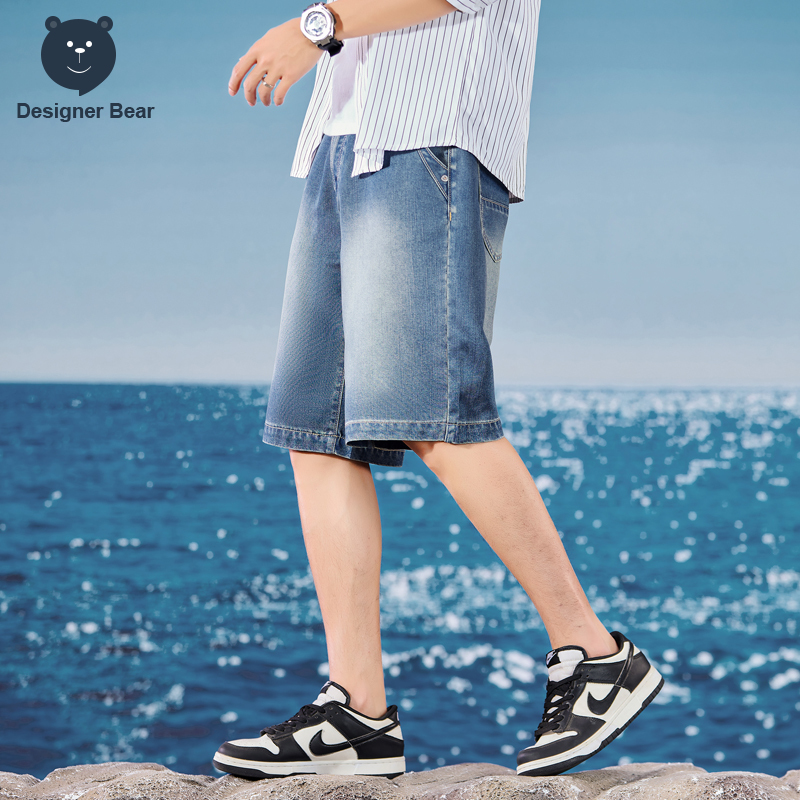 Summer Thin Men's Denim Shorts - Street Fashion Baggy 评论和价格