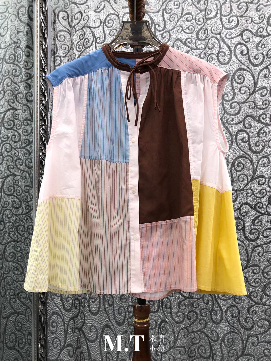 Loose Striped Color Block Slee - Street Fashion In Milan 评论和价格