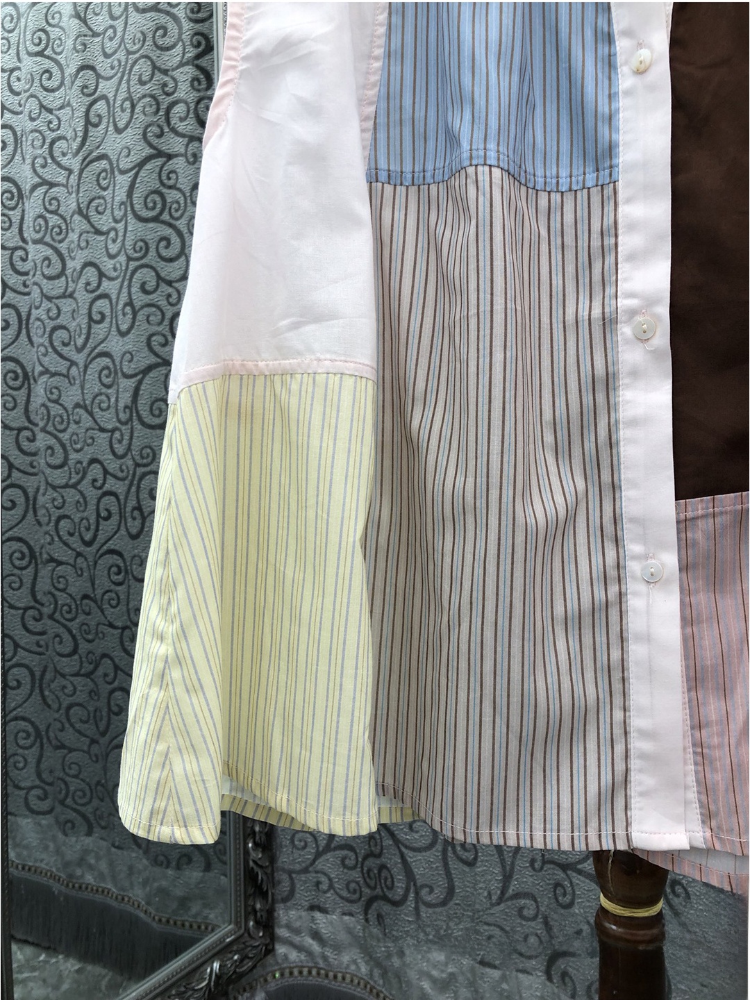 Loose Striped Color Block Slee - Street Fashion In Milan 评论和价格