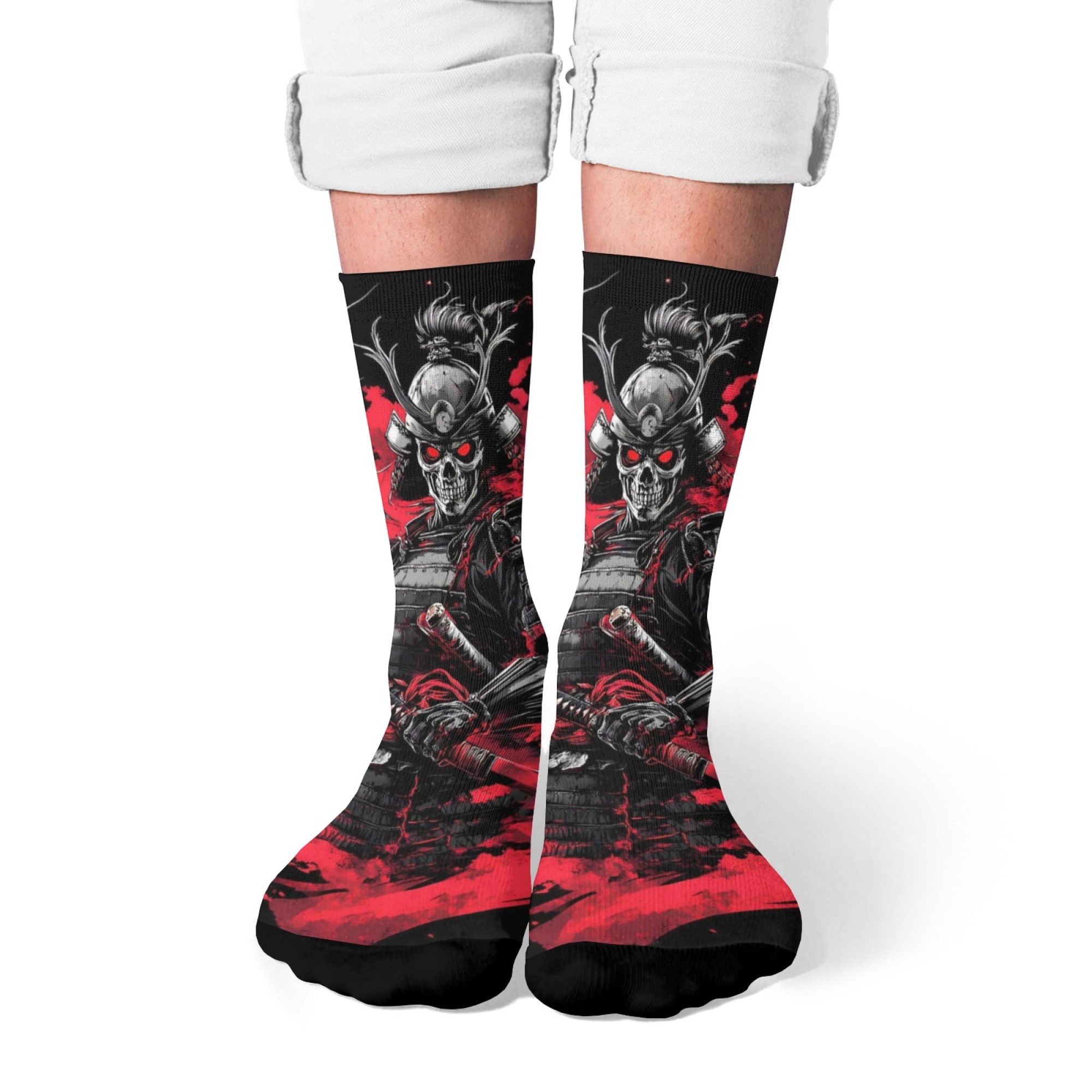 Skull Devil Warrior Men's Sock - Street Fashion Style Youtube 评论和价格