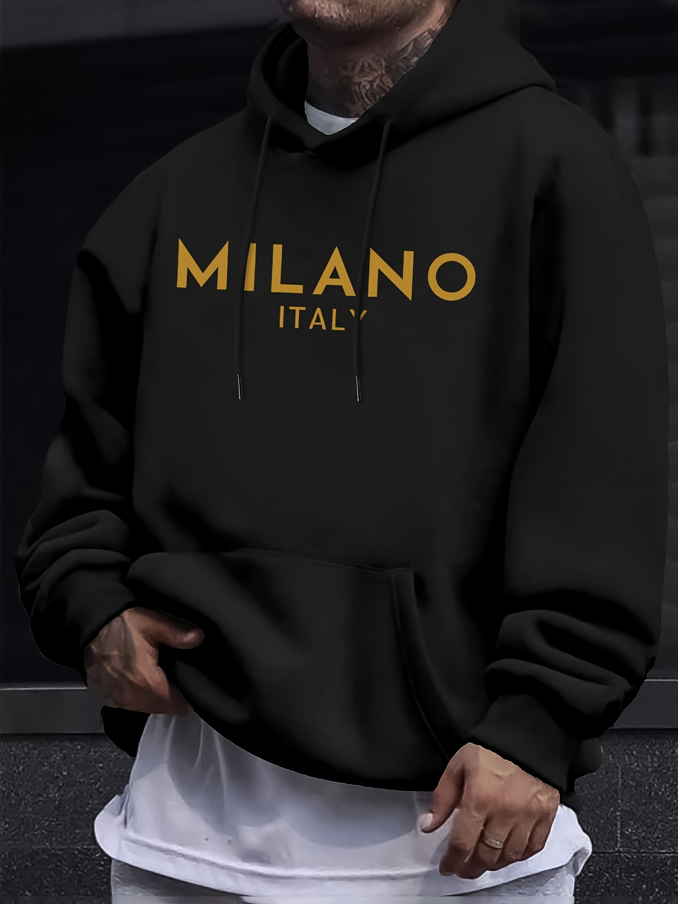 Milan Letter Men Women Hoodie  - Street Fashion In Milan 评论和价格