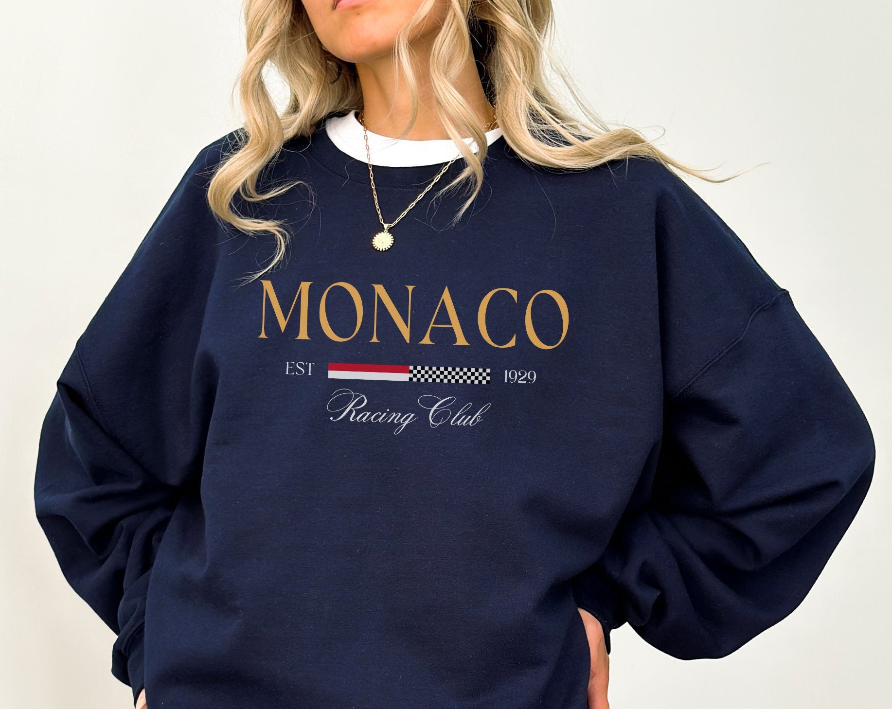 Women's MONACO Print Sweatshir - Street Fashion Monaco 评论和价格