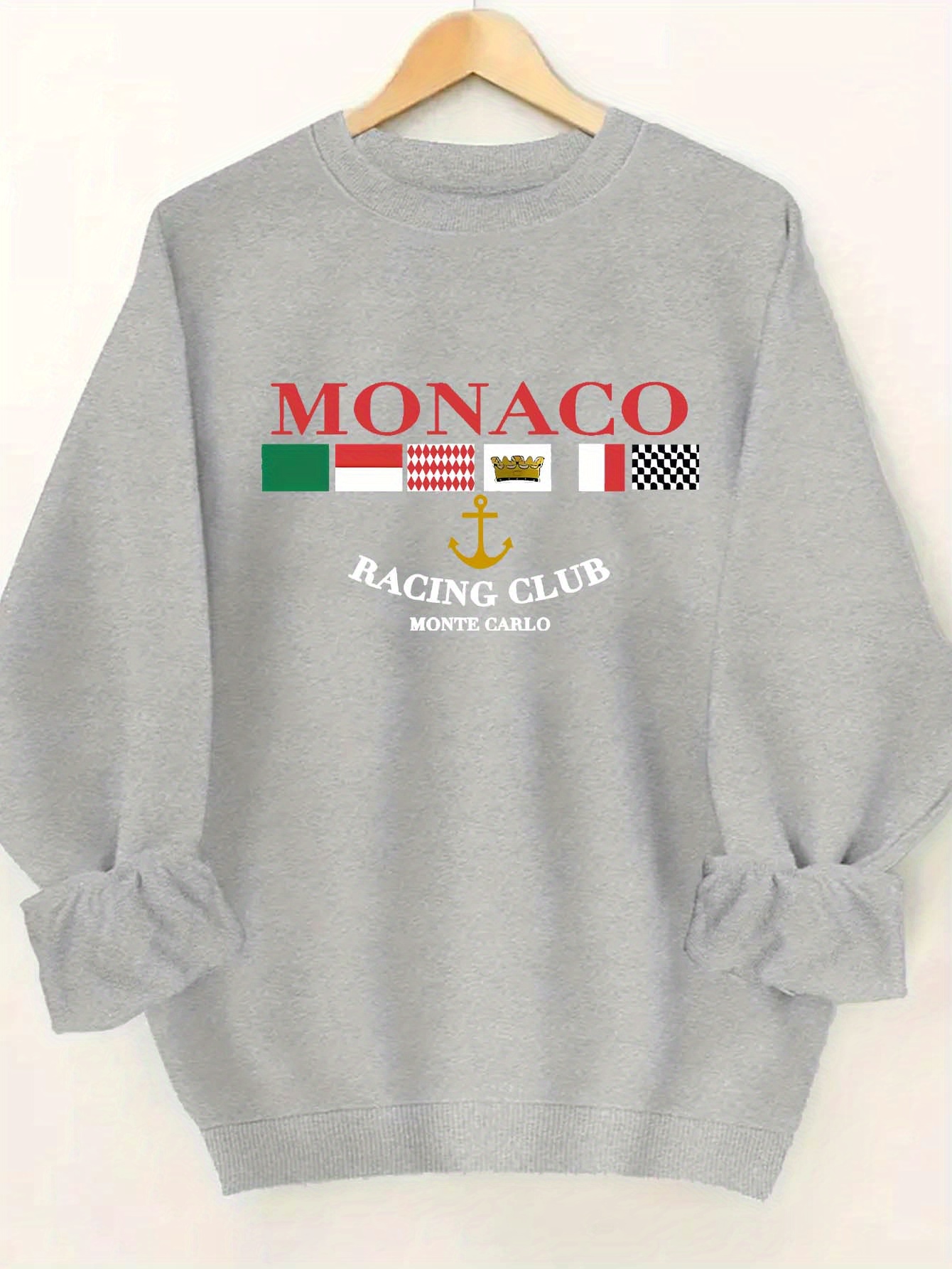 Women's MONACO Print Sweatshir - Street Fashion Monaco 评论和价格