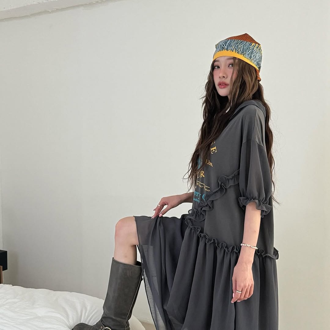 Fashionable Print Loose Long D - Street Fashion Types 评论和价格