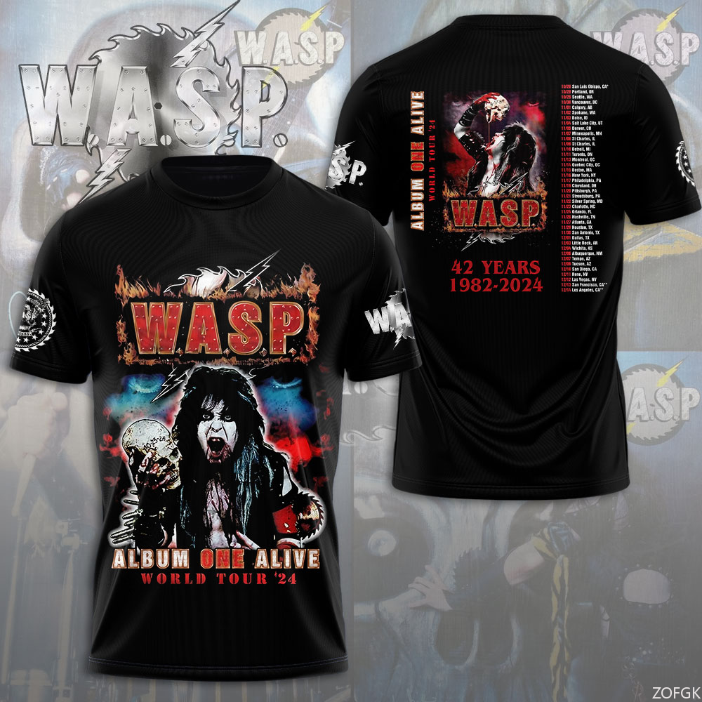 W.A.S.P Rock 3D Printing T-shi - Street Fashion Baggy 评论和价格