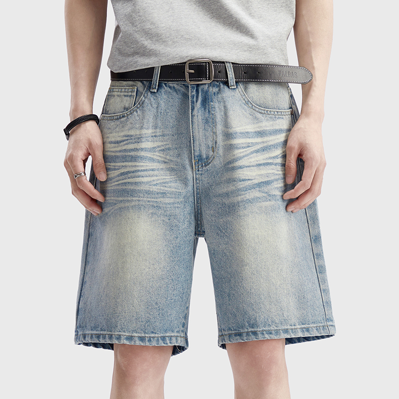 Vintage Washed Denim Shorts Me - Street Fashion Baggy 评论和价格