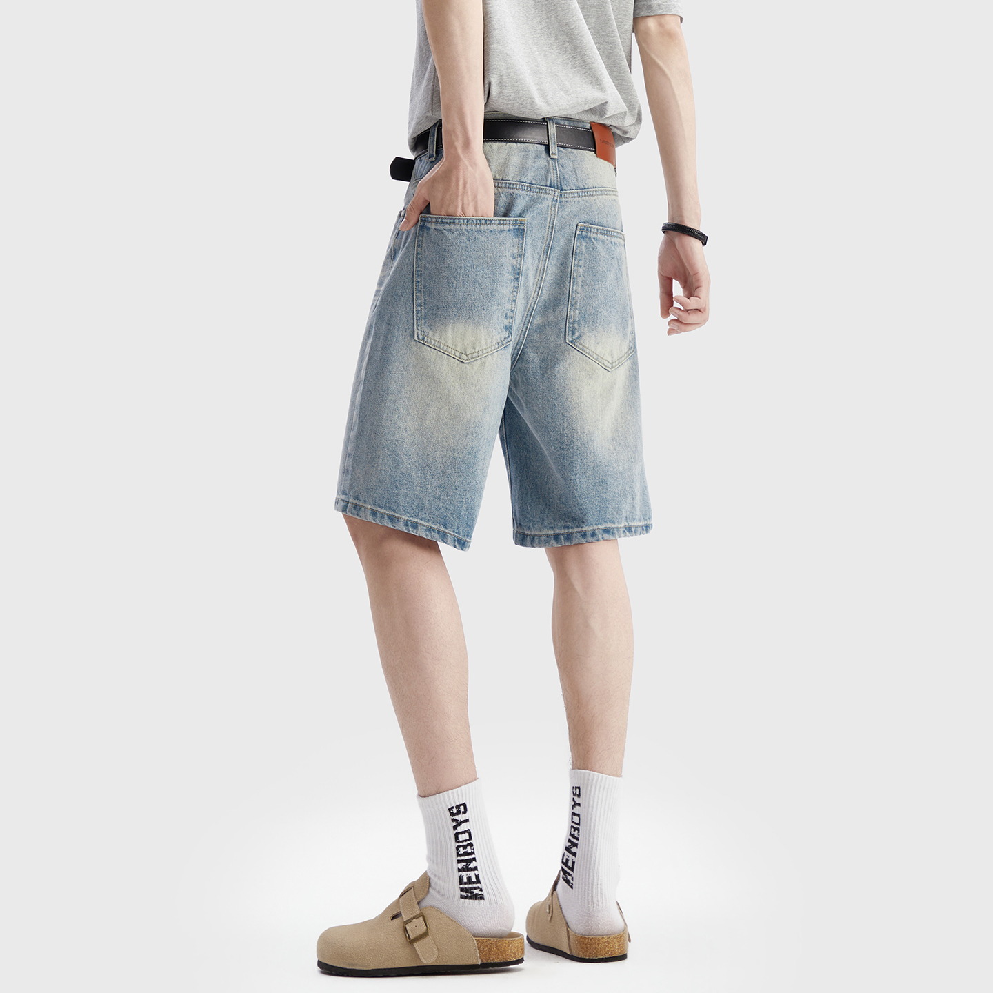 Vintage Washed Denim Shorts Me - Street Fashion Baggy 评论和价格