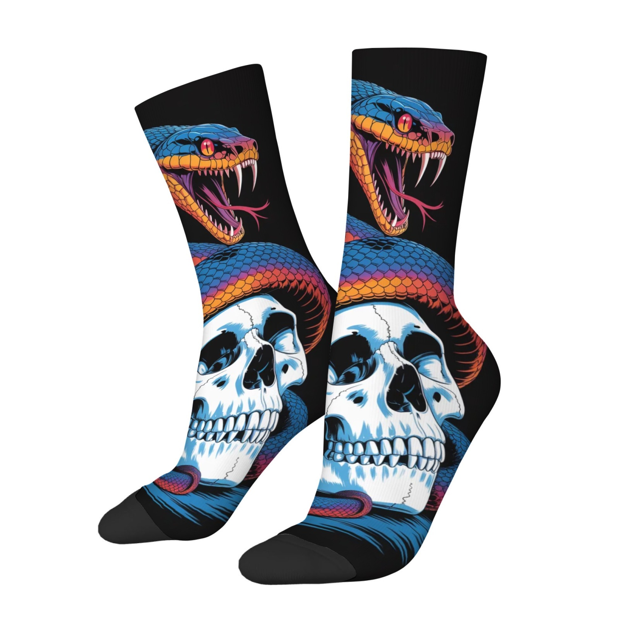 Skull Cobra Retro Comic Socks  - Street Fashion Style Youtube 评论和价格